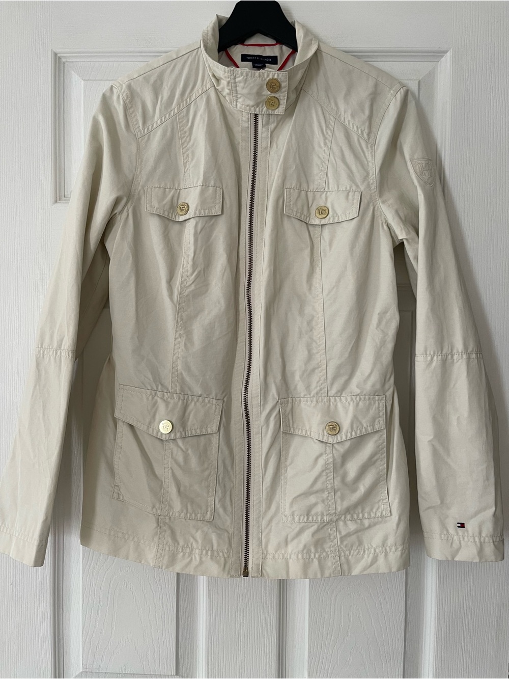 Tommy Hilfiger vintage Cream windbreaker Utility Zip Jacket medium